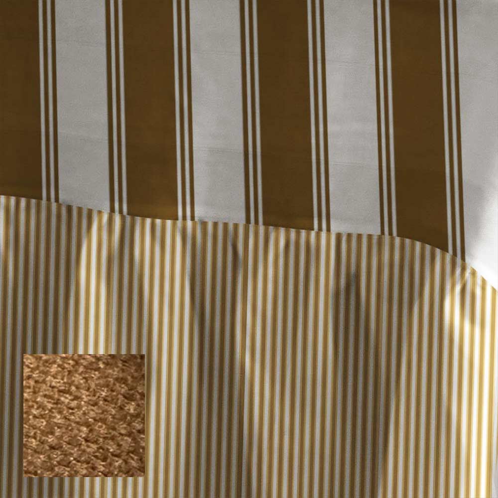 Murano Stripes Ruffled Tablecloth - Bronzed Oak