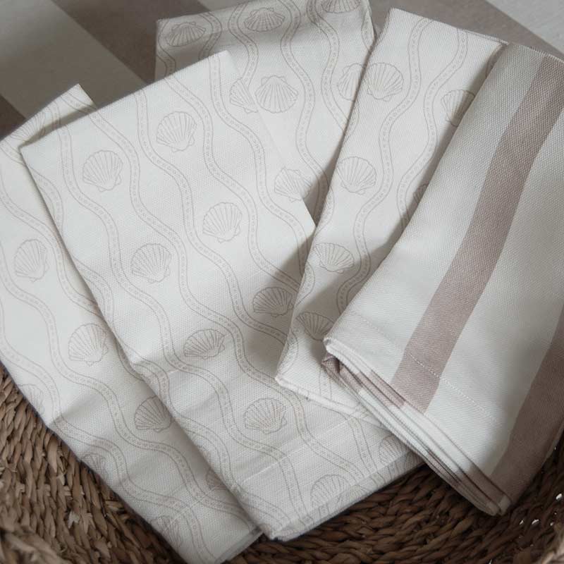 Riviera Mocha Striped Napkin: 4 Set