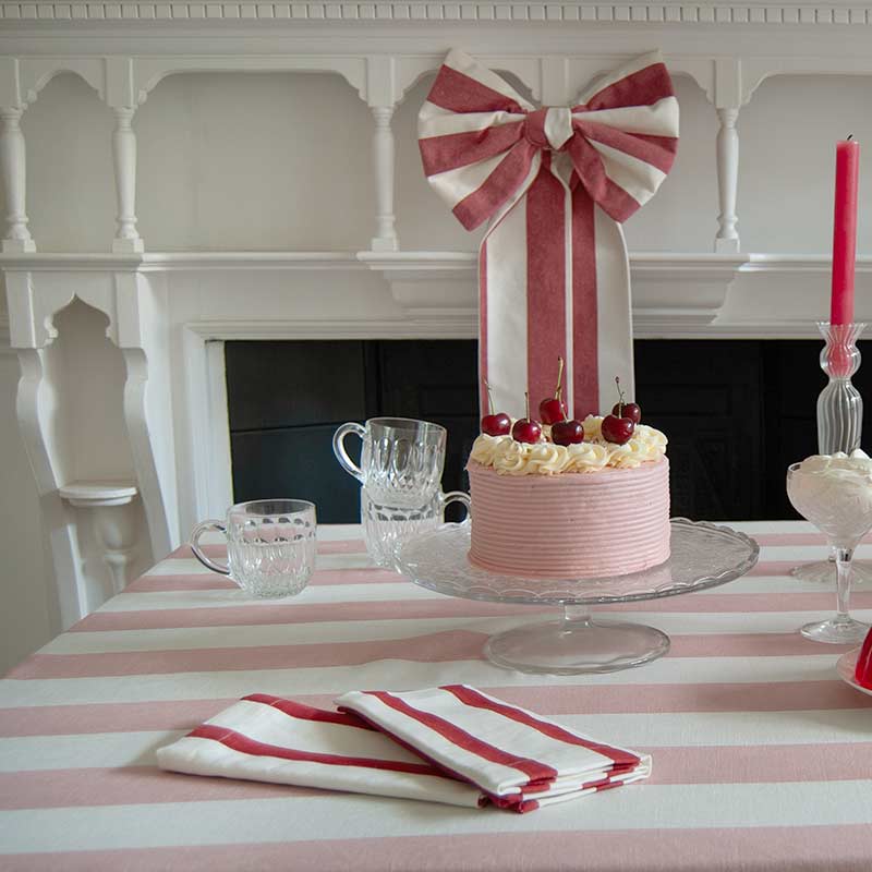 Riviera Red Striped Napkin: 4 Set