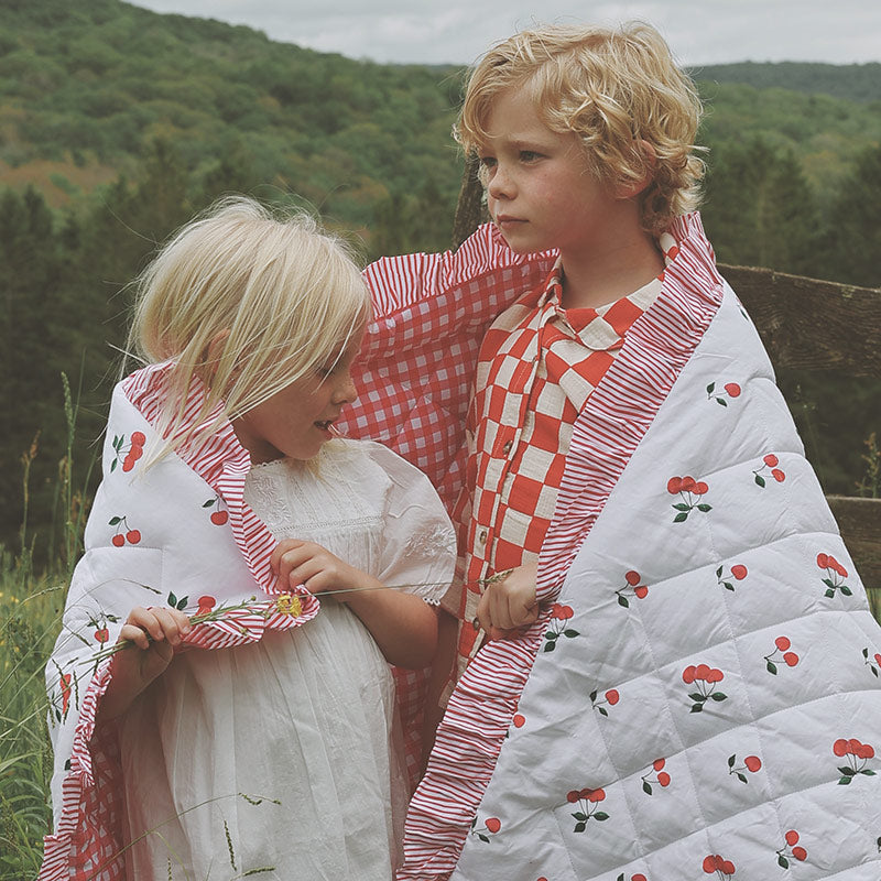 Cherry Ruffle Quilt & Pillow