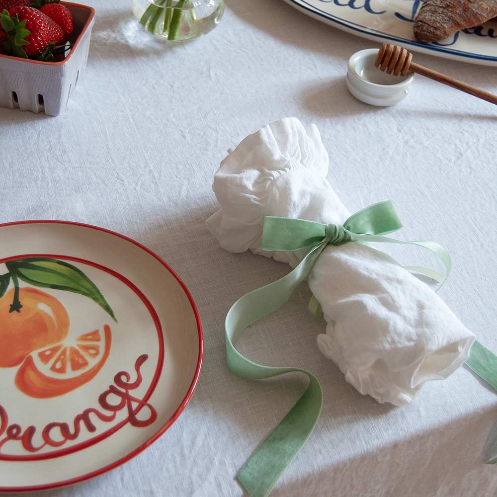 Velvet Decorative Bow: Vintage Mint (Set of 4)