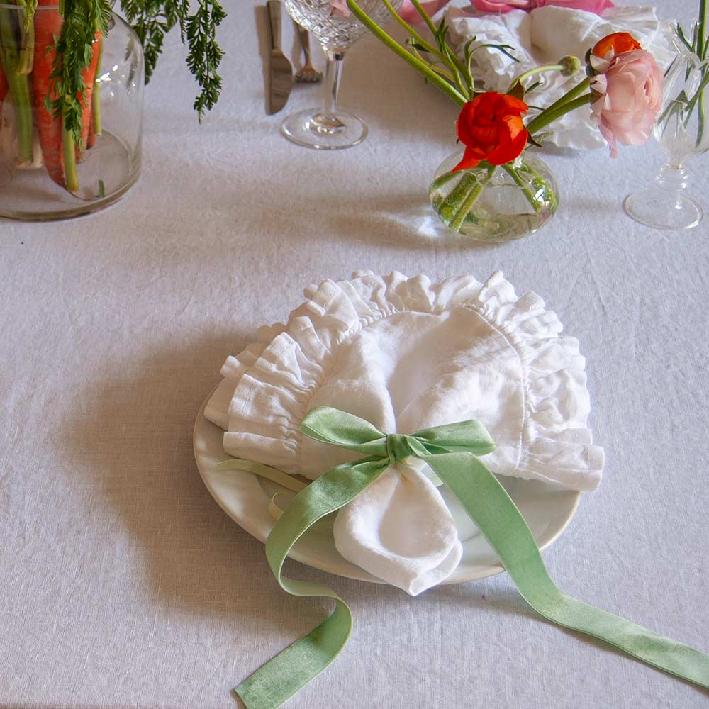 Velvet Decorative Bow: Vintage Mint (Set of 4)