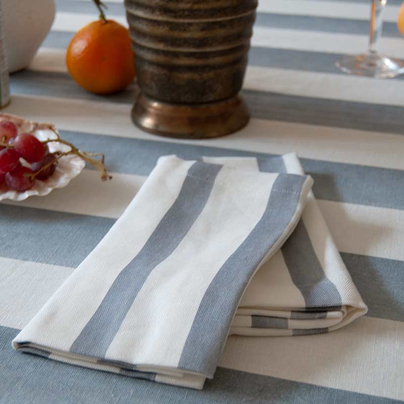 Riviera Blue Striped Napkin: 4 Set