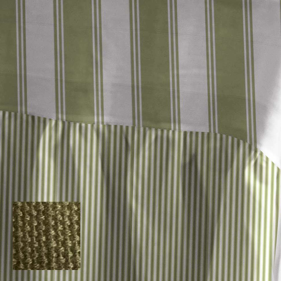 Murano Stripes Ruffled Tablecloth - Oliva Verde - Large