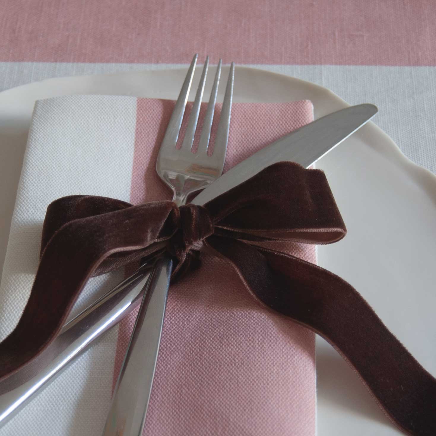 Riviera Pink Wide Striped Napkin: 4 Set