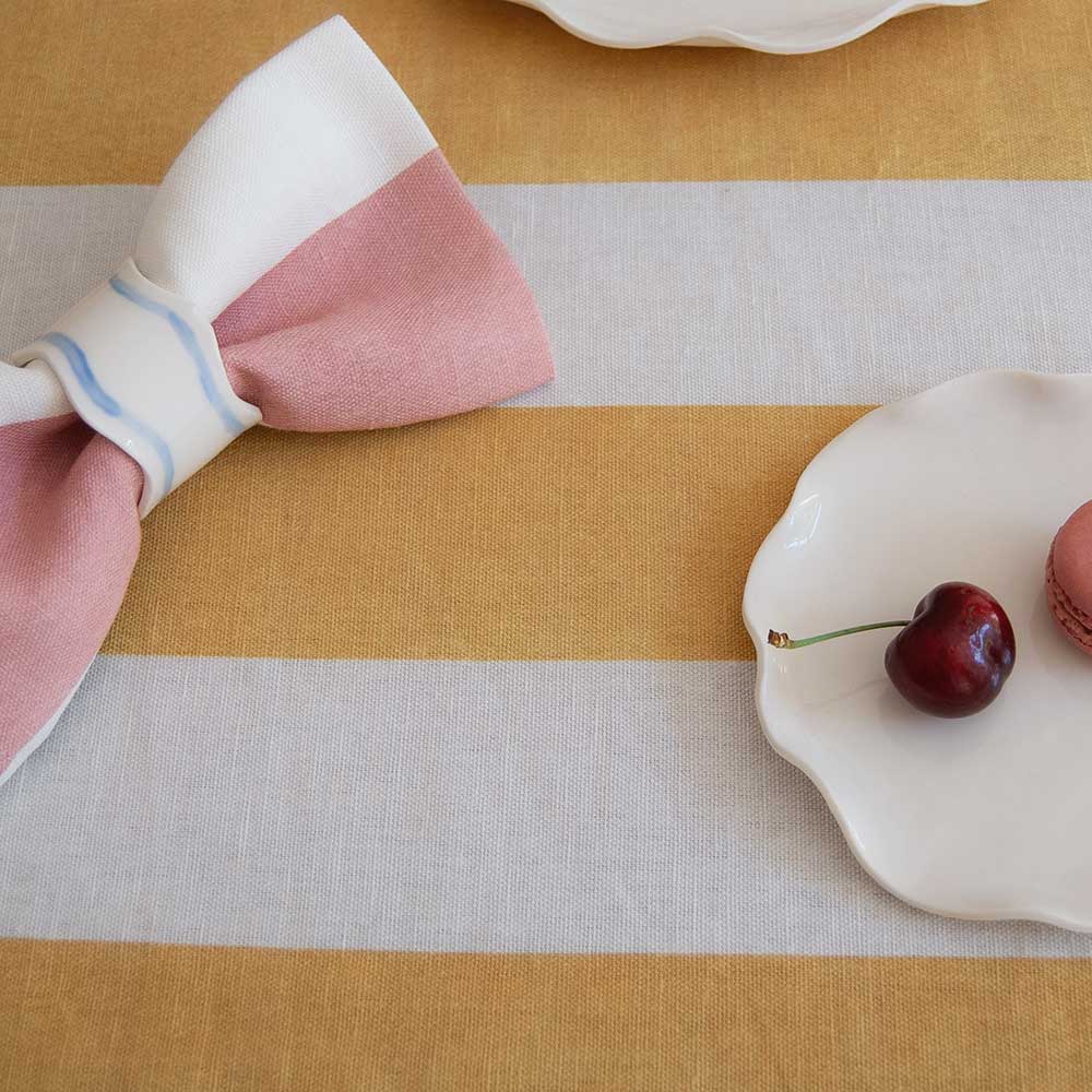 Riviera Pink Wide Striped Napkin: 4 Set