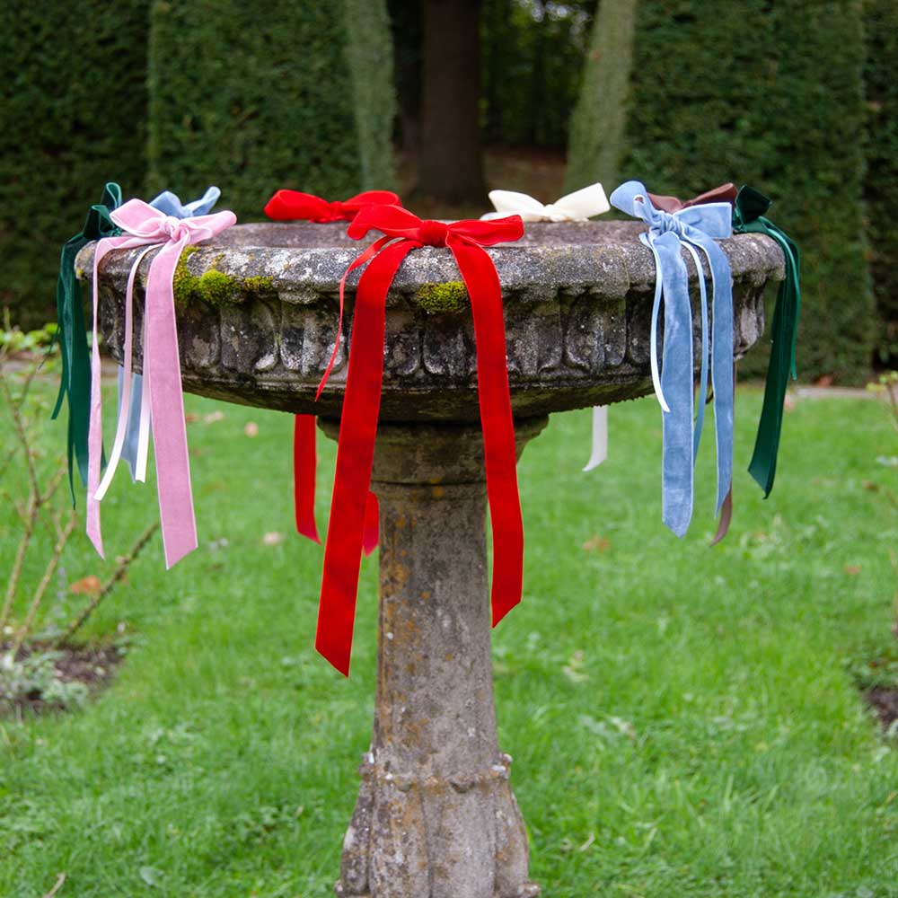 Velvet Decorative Bow - Crimson Berry