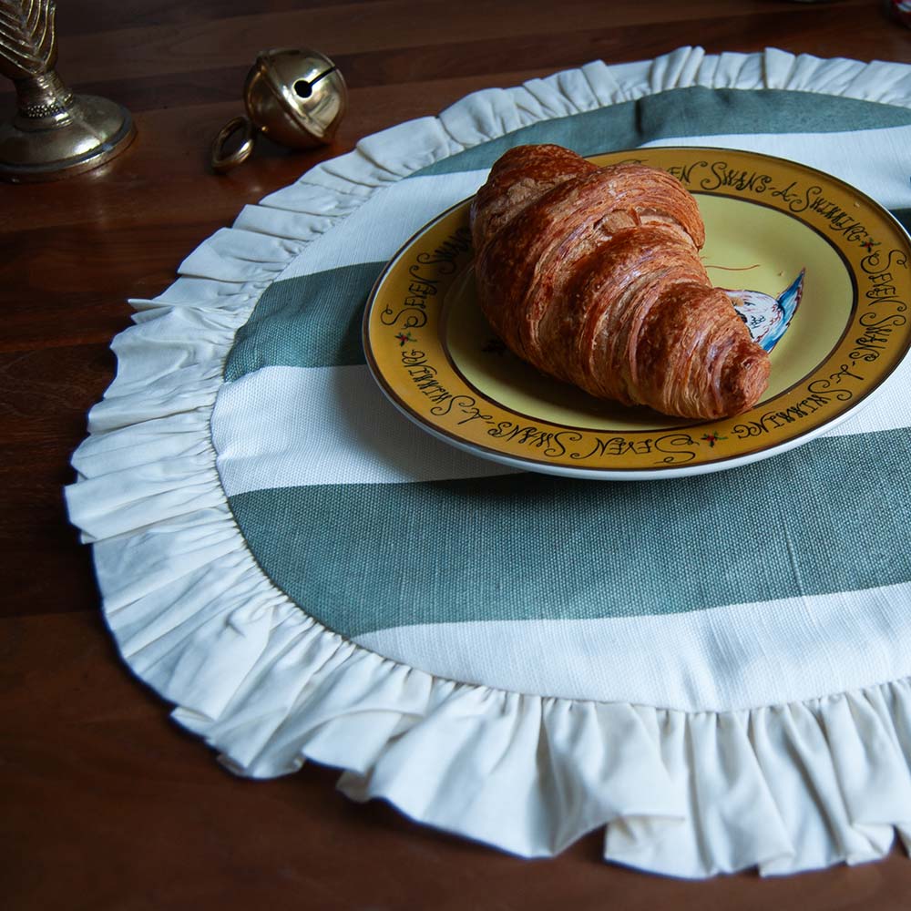 Round Ruffled Placemat - Sage